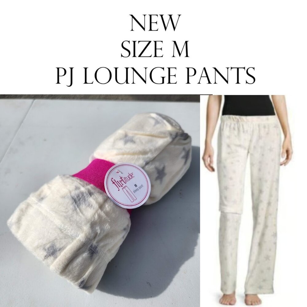 New Long Lounge Pants Pajama Pajamas PJS Size M Medium Women's Ivory White Cream